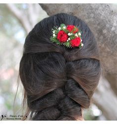 Peigne à cheveux avec fleurs naturels 9