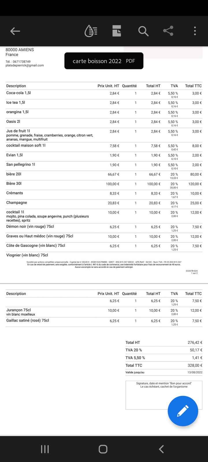 Avis devais traiteur - 2
