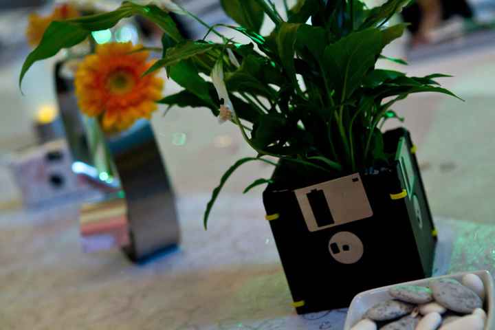 Pot de fleur disquette