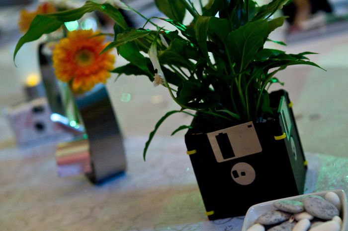 Pot de fleur disquette