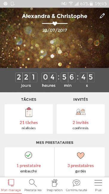 Combien de jours vous reste-t-il avant le grand jour ? - 1