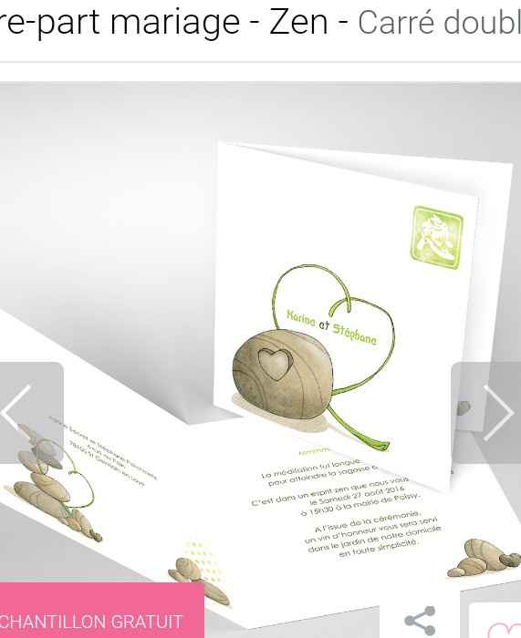 Faire part thème Zen - 1