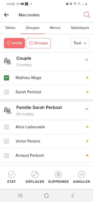 Supprime un invité dans la liste - 1
