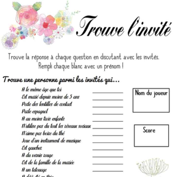 Sélection et idées de jeu pendant le mariage - 1