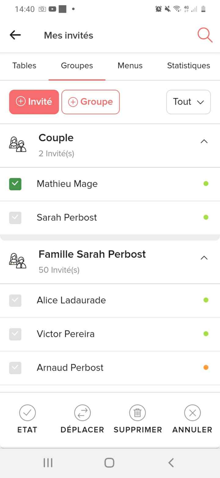 Supprime un invité dans la liste - 1