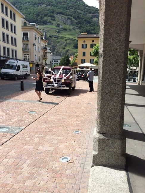 Arrivé à l'hôtel de ville 