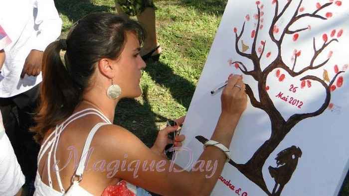 Arbre à empreintes coeur avec couple