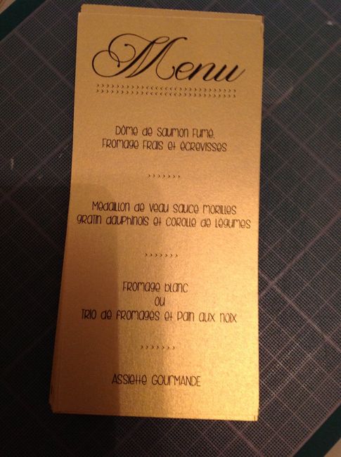 Notre menu de mariage