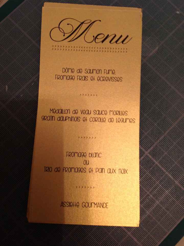 Notre menu de mariage