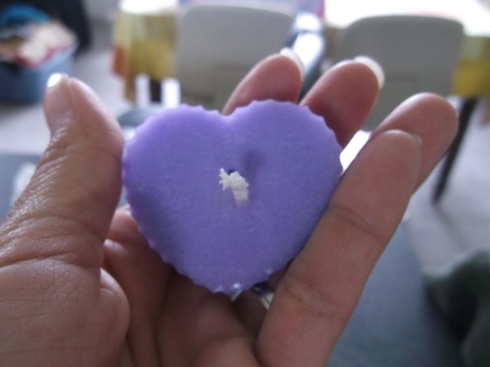 bougie parme coeur