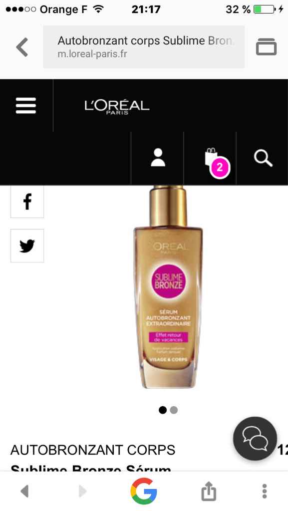 Avis sur autobronzant ou lait teinté - 1