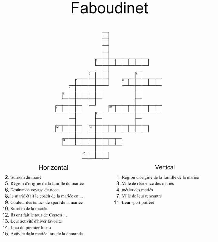 mots croisés personnalisés