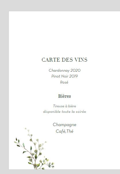 2 -ème Essais Menu 2