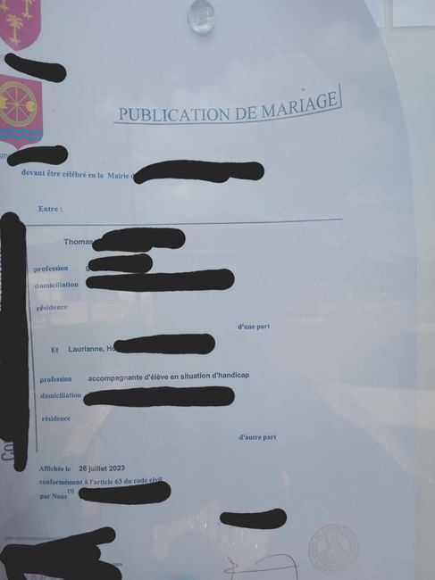 Publication des Bans 1