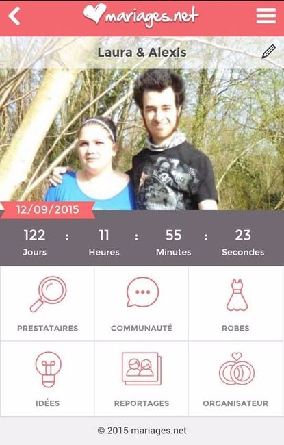 Décompte de notre mariage 