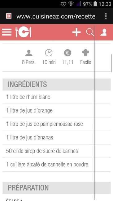 Recette du punch pour 130 personnes - 1