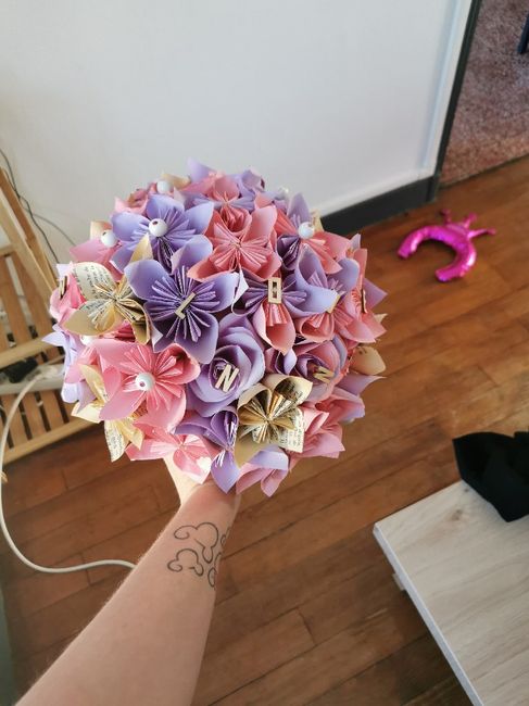 Bouquet origami / pluie 1
