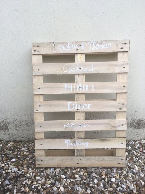Les diy du week end : urne et panneaux indicateurs version palette - 3