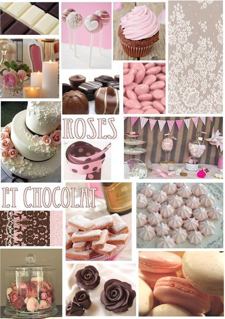 planche inspiration rose et chocolat