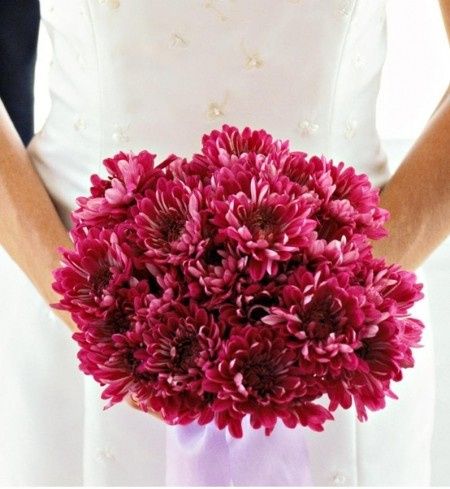 bouquet rond rose framboise