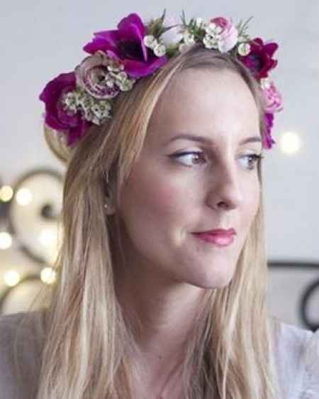 couronne fleurs violette
