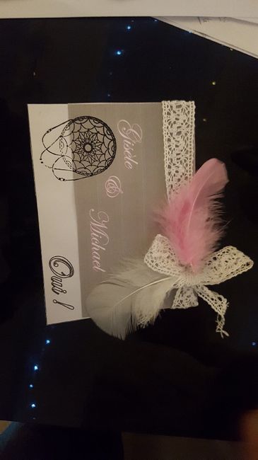 Faire parts sur le thème des plumes 1