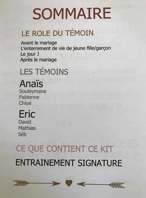 Kit parfait temoin - 6
