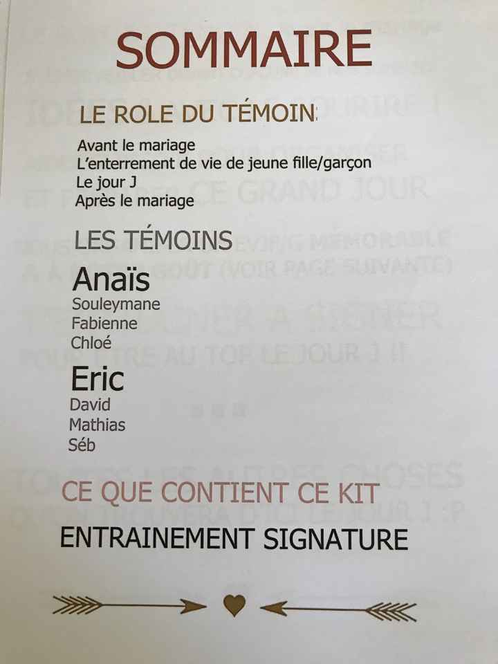 Kit du parfait témoins - 6