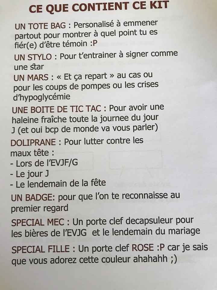 Kit du parfait témoins - 14