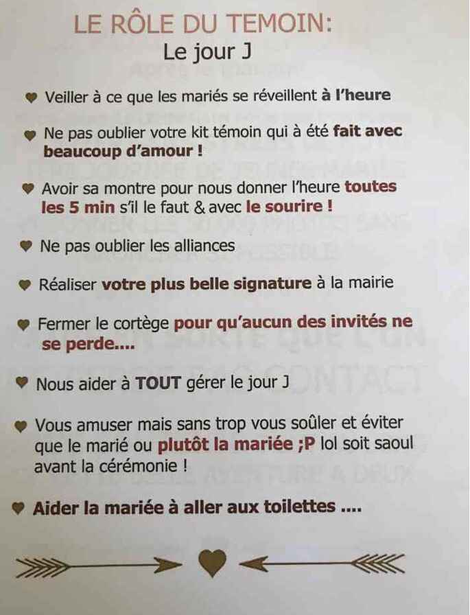 Kit parfait temoin - 9