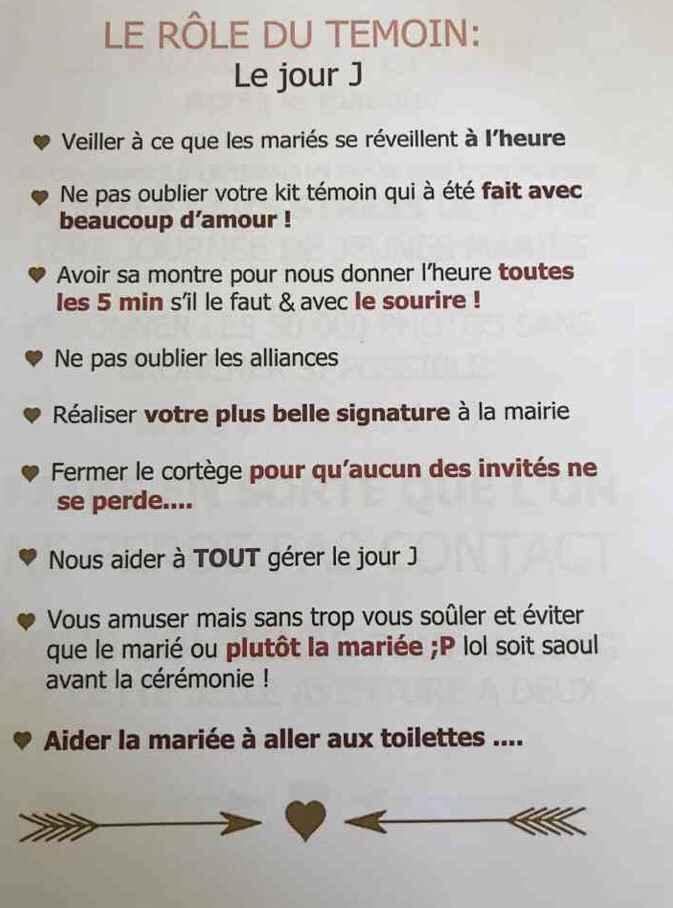Kit parfait temoin - 10
