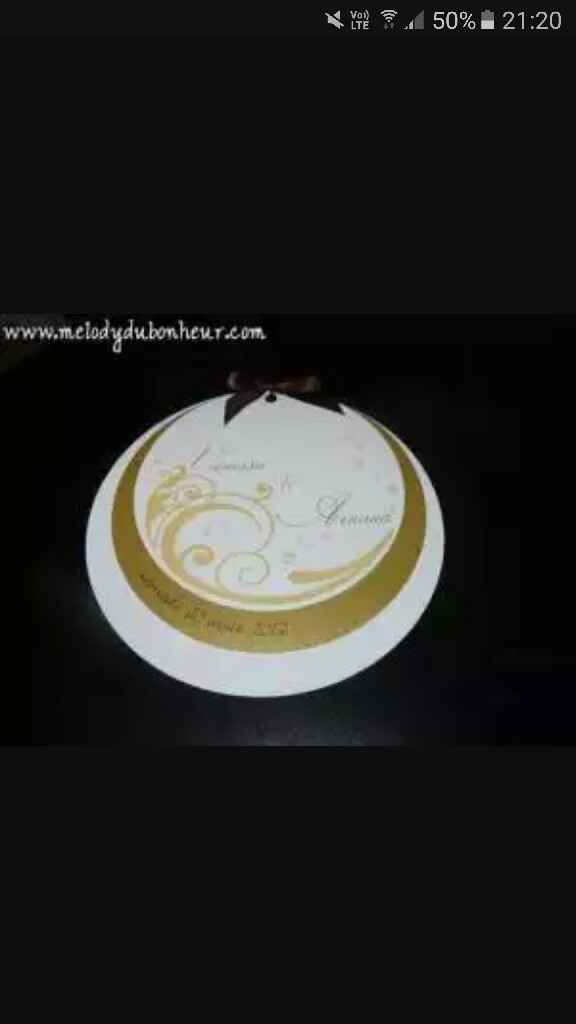 Inspiration mariage doré: faire part - 2