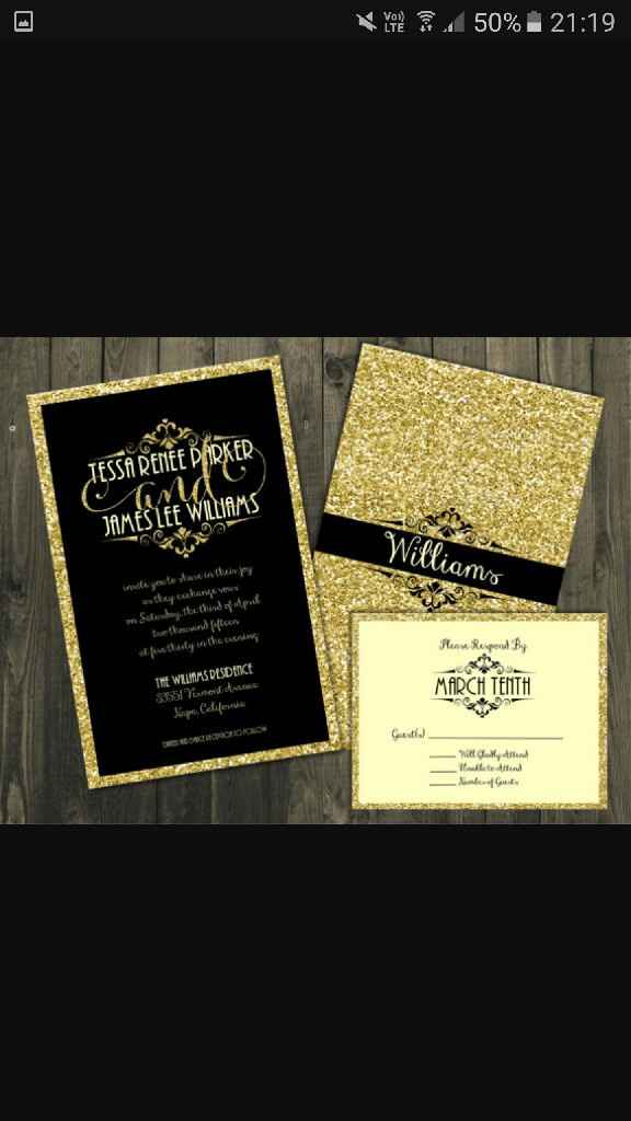 Inspiration mariage doré: faire part - 3