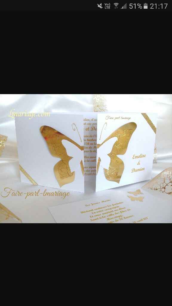 Inspiration mariage doré: faire part - 5
