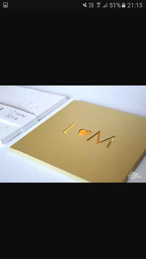 Inspiration mariage doré: faire part - 11