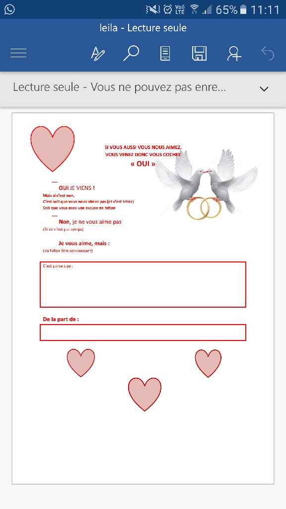 Faire part et coupon réponse !! - 2