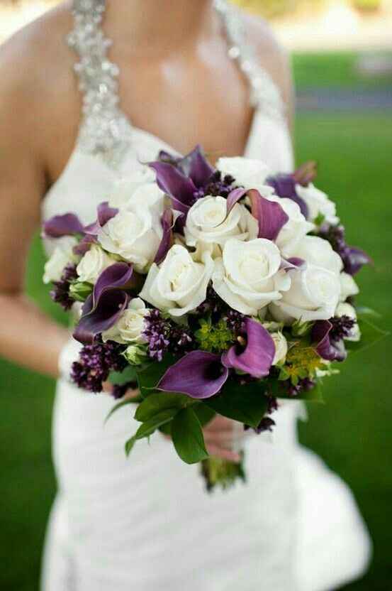 Bouquet blanc gris et violet - 2