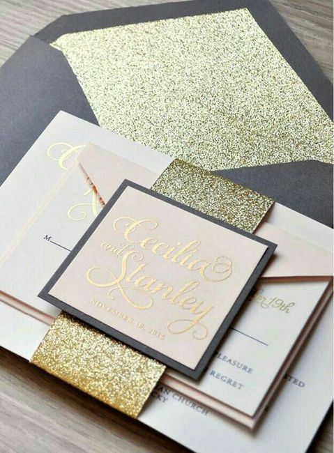 Inspiration mariage doré: faire part - 16