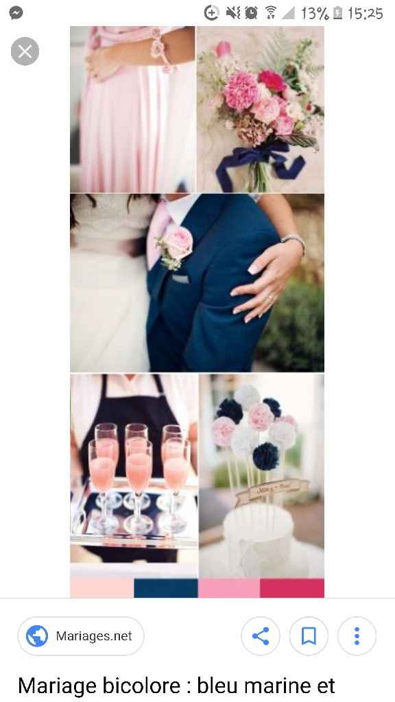 Déco bleu marine rose pâle et ivoire - 1