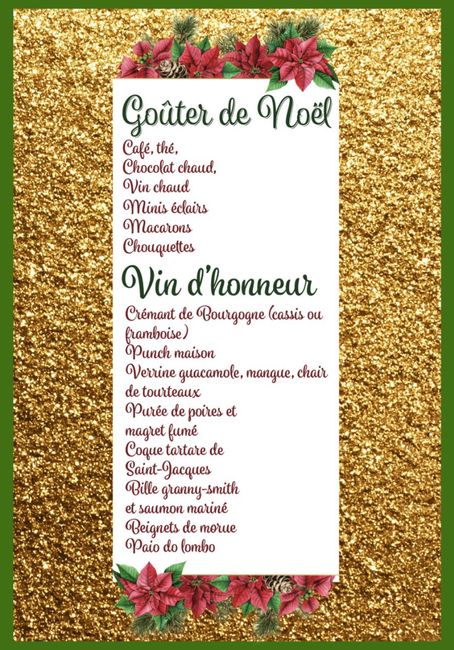 Repas mariage Noël/hivernal 3