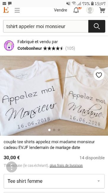 t shirt lendemain mariage - 1