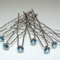 Epingles à cheveux strass turquoise