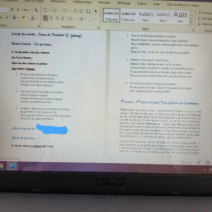 Exemple livret de messe - 1