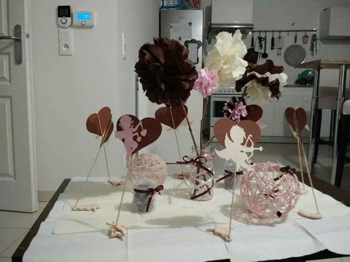 Premier essai déco de table avec marqué place cupidon - 2
