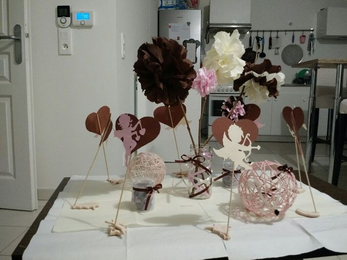 Premier essai déco de table avec marqué place cupidon - 2