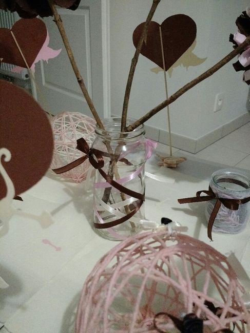 Premier essai déco de table avec marqué place cupidon - 3
