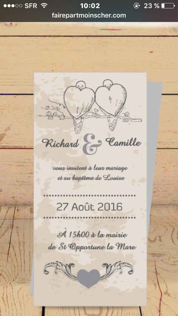 Thème champêtre : montrez-moi vos faire-part ! - 1