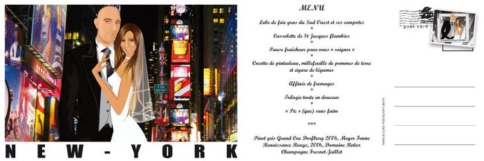 Menu carte postale
