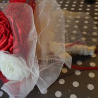 Tadam! Vue d'ensemble du bouquet de roses rouges