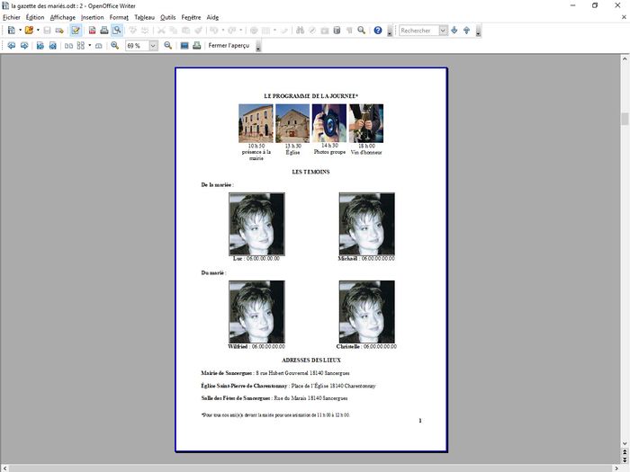 Fin de la rédaction de ma gazette 6